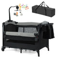6-in-1 Pack and Play with Bassinet and Changing Table, Black T3984