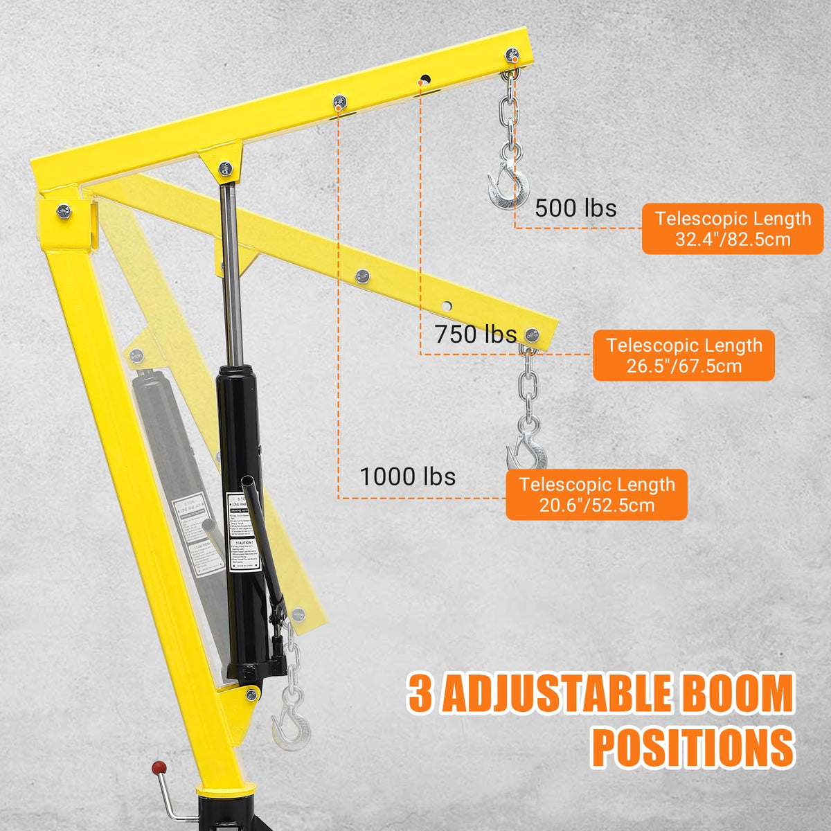 Hydraulic Swivel Hitch Mounted Truck Crane 1000 LBS Capacity O118537