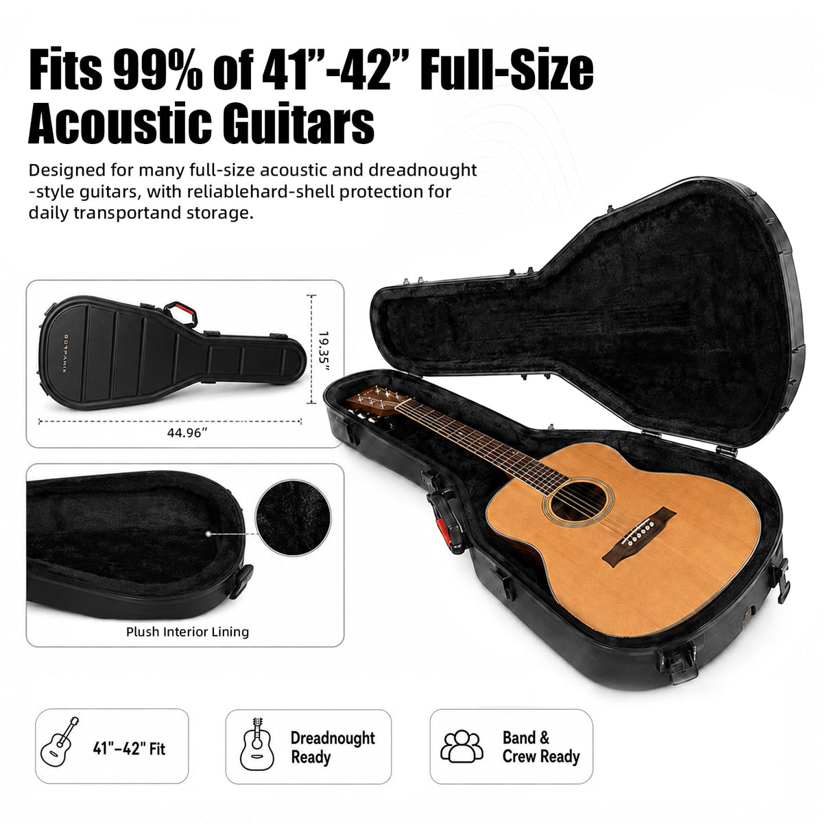 41"-42" Acoustic Guitar Hard Shell Case T8377