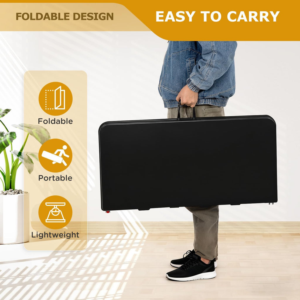 34" Black Folding Card Table W907769