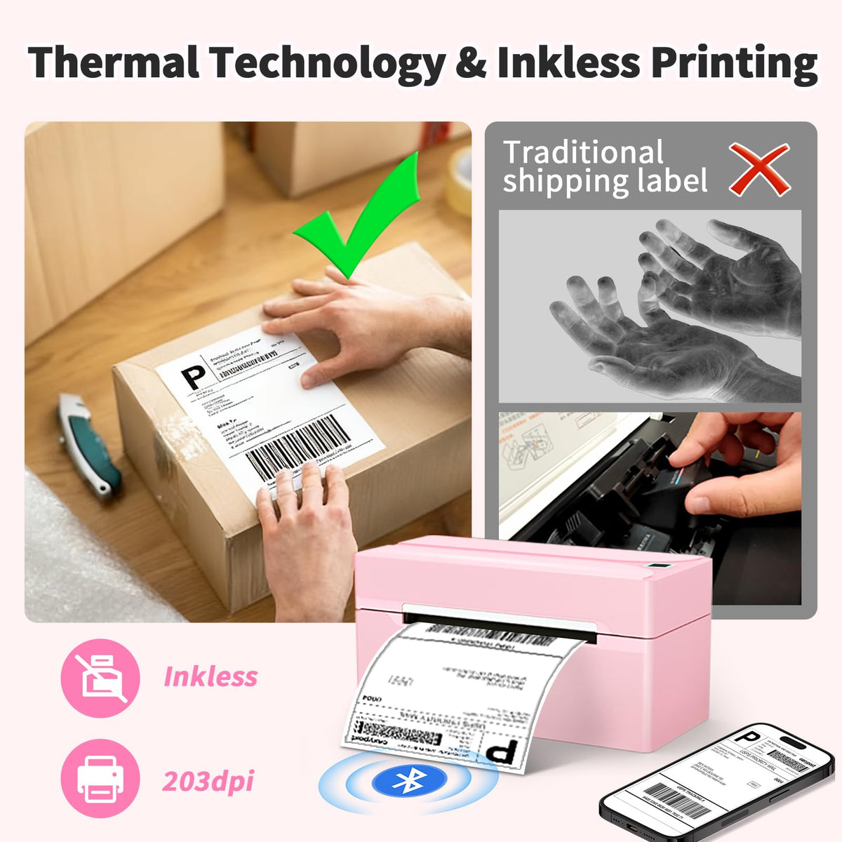 Bluetooth Thermal Label Printer Z2017