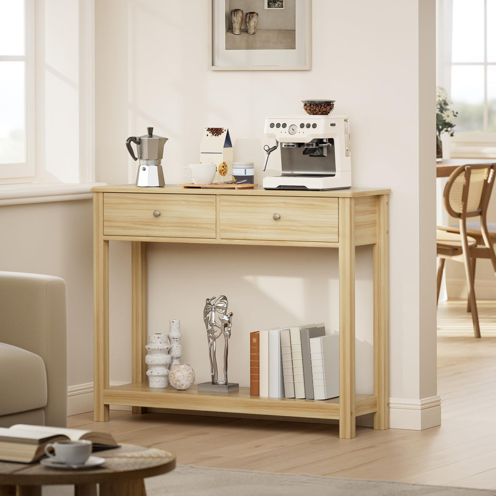 2 Drawer Oak Console Table X8922