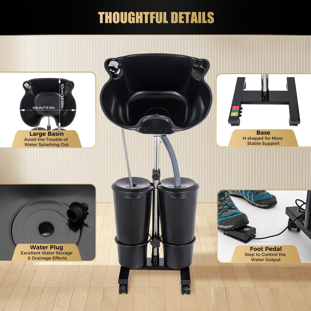 Portable Shampoo Sink with Rolling Base M800