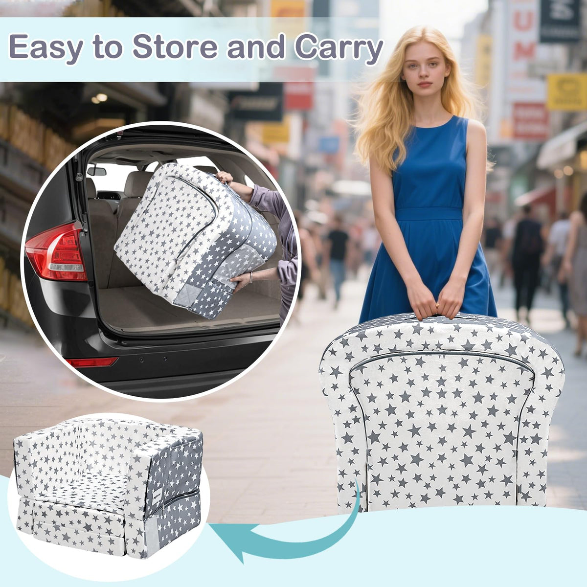 Portable Toddler Travel Bed & Chair 2-in-1 B570368