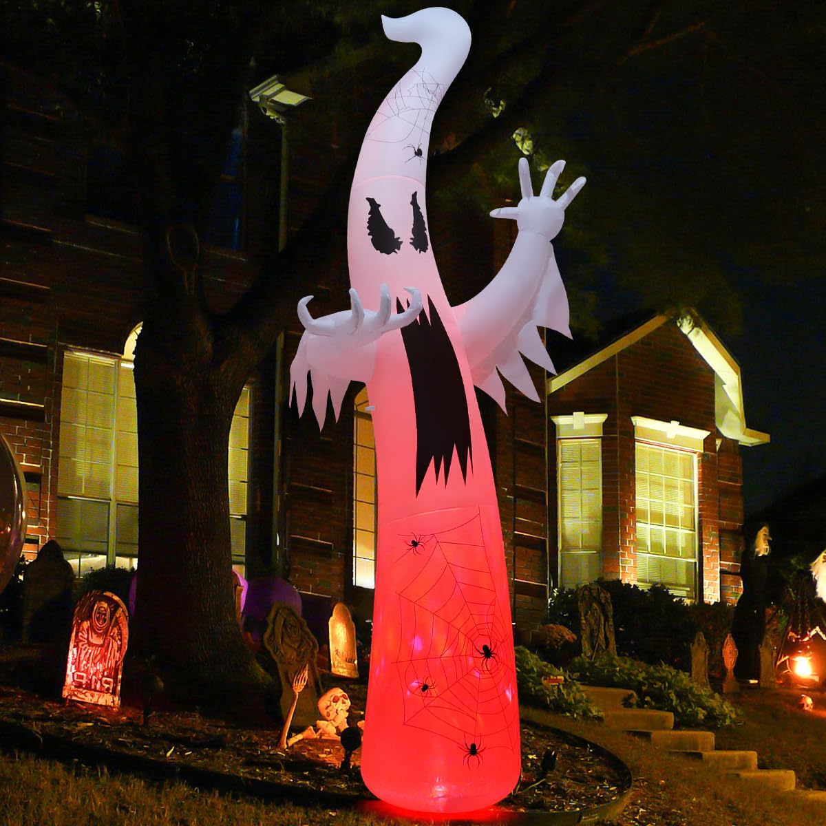 12 FT Halloween Inflatable Ghost with Built-in LEDs Y92760