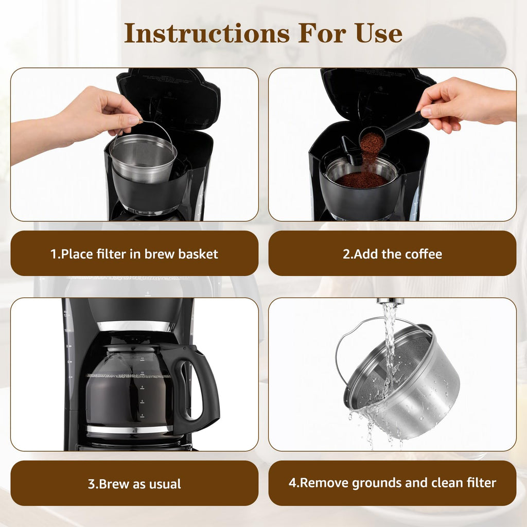 Stainless Steel Reusable Coffee Filter 2 Pack I10162