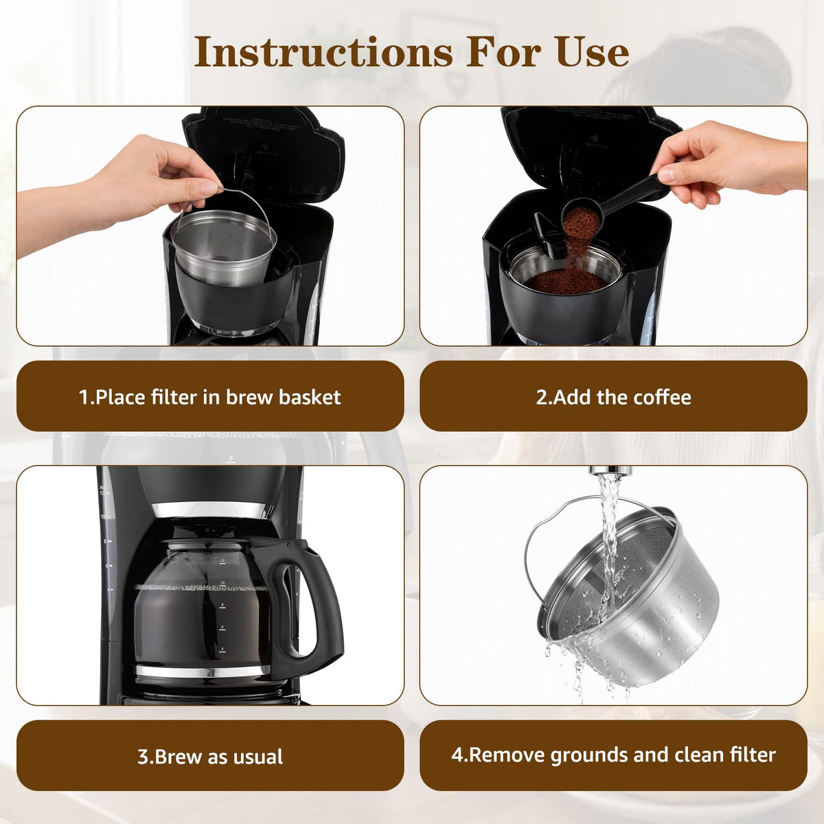 Stainless Steel Reusable Coffee Filter 2 Pack I10162