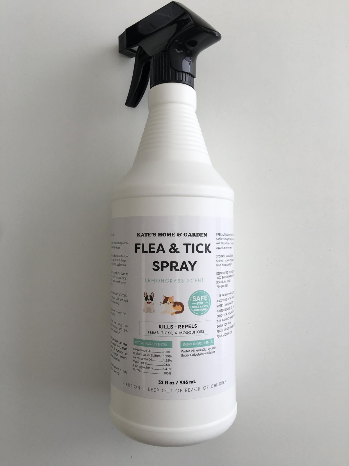 Flea and Tick Spray for Dogs & Cats 32oz L4604