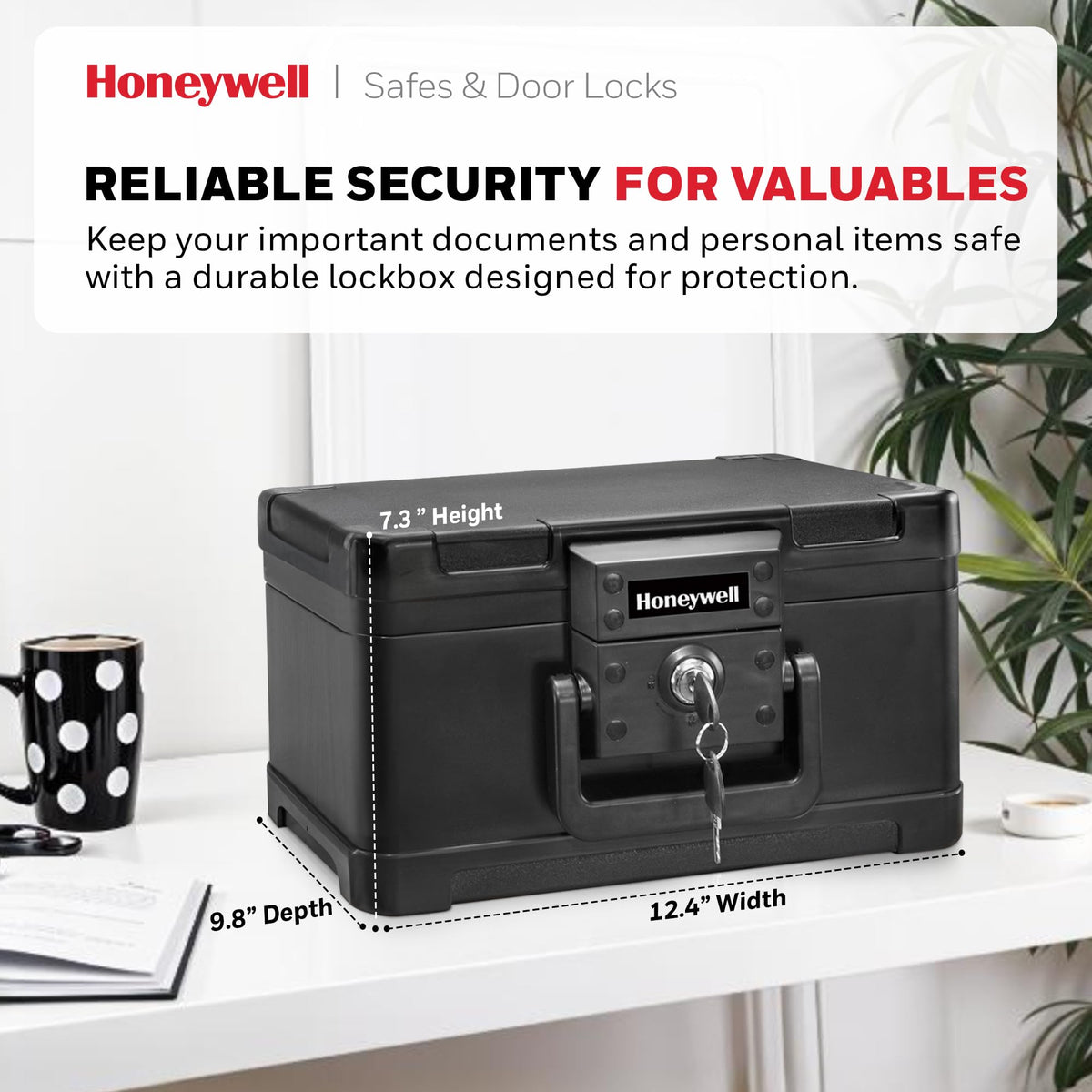 Small Black ABS Plastic Safe with Key Lock S65858