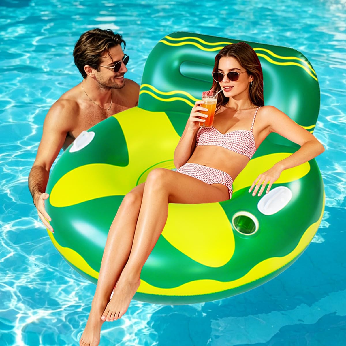 Pool Lounger Float with Cup Holder G8553