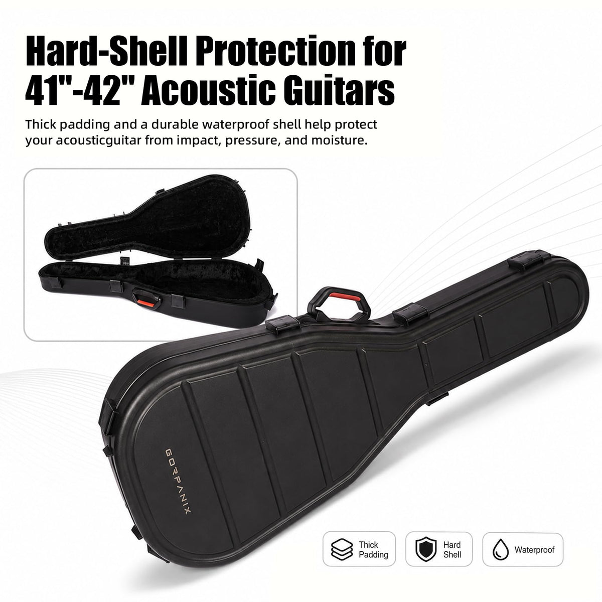 41"-42" Acoustic Guitar Hard Shell Case T8377
