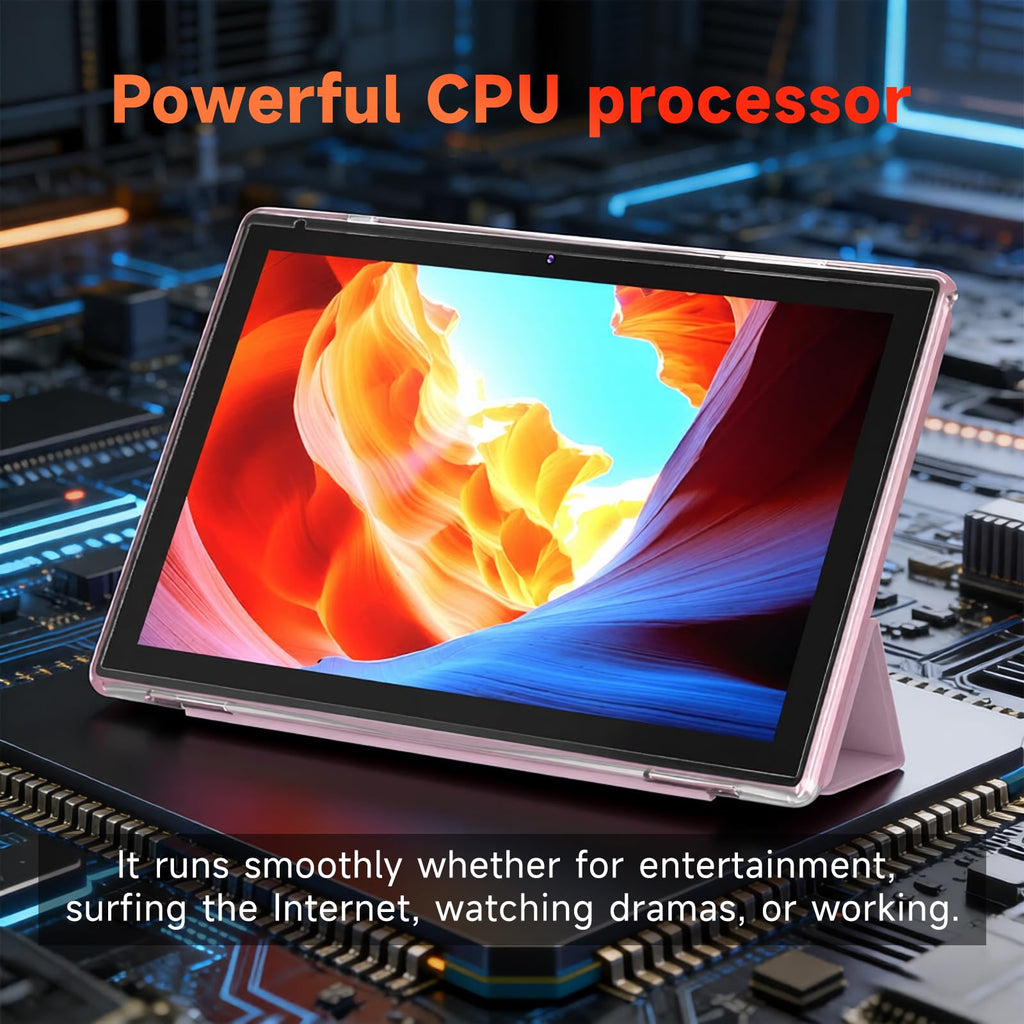 10 Inch Android Tablet, 8GB RAM 32GB Storage, HD IPS Display, 6000mAh Battery, with Case & Stylus Pen F426