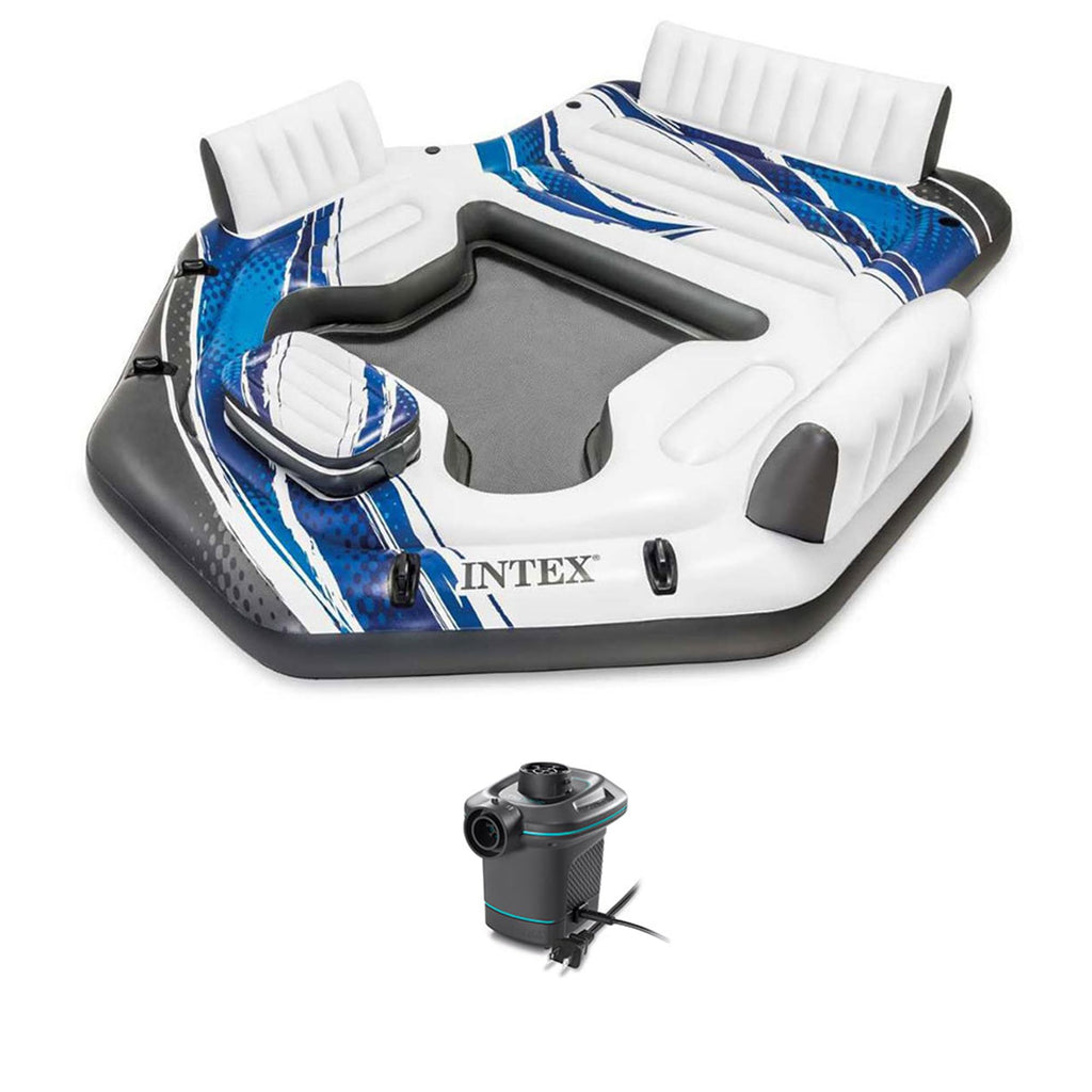 Blue 5-Person Floating with Electric Air Pump B34143