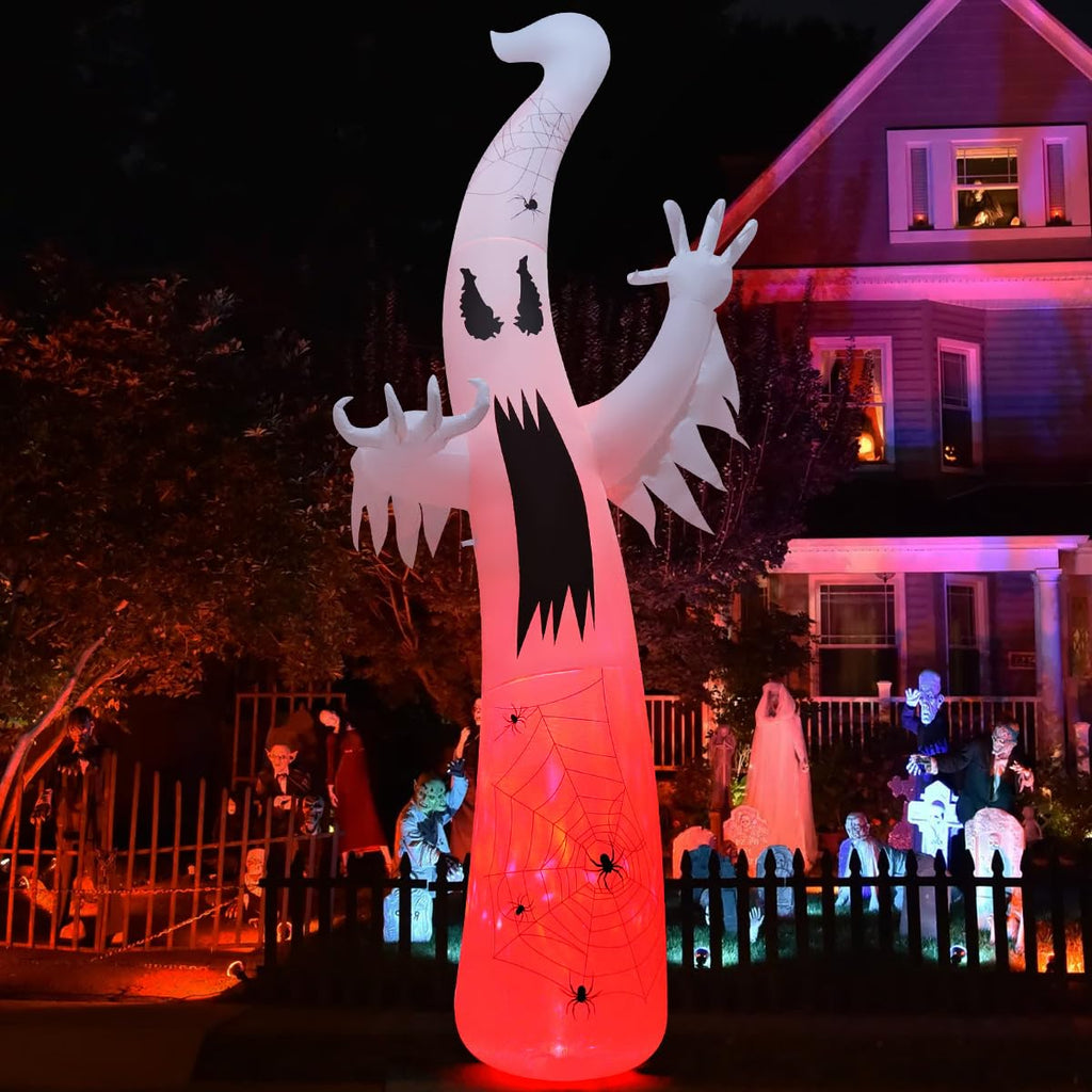 12 FT Halloween Inflatable Ghost with Built-in LEDs Y92760