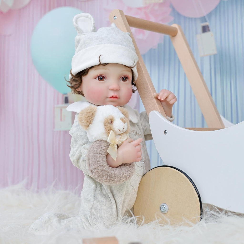 20-Inch Realistic Reborn Baby Doll with Hand-Rooted Hair Y4629