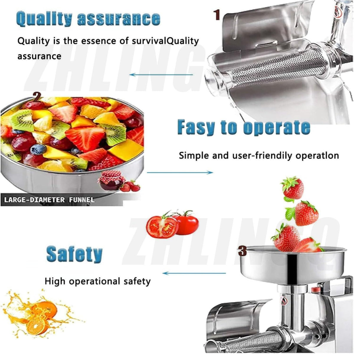 450W Stainless Steel Electric Tomato Strainer V502205