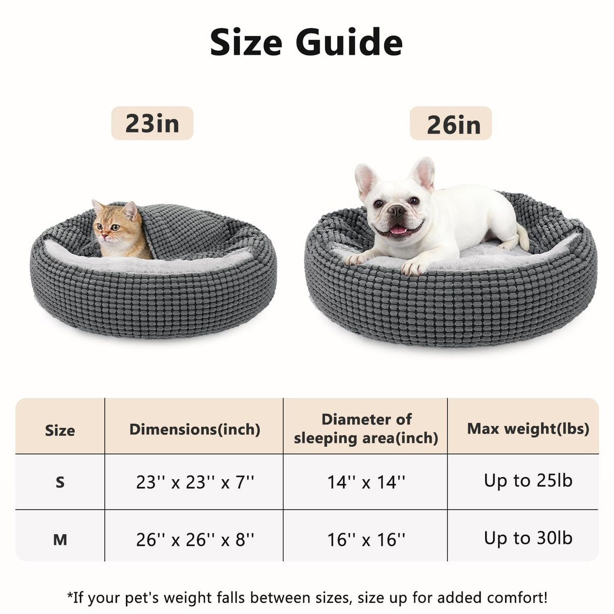 Small Dog Bed with Attached Blanket, 23inch E13748