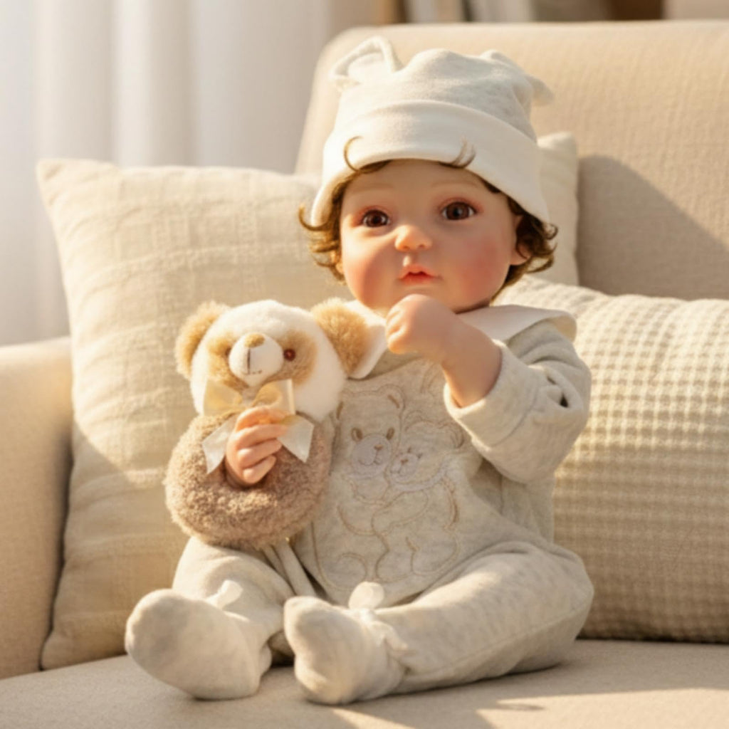 20-Inch Realistic Reborn Baby Doll with Hand-Rooted Hair Y4629