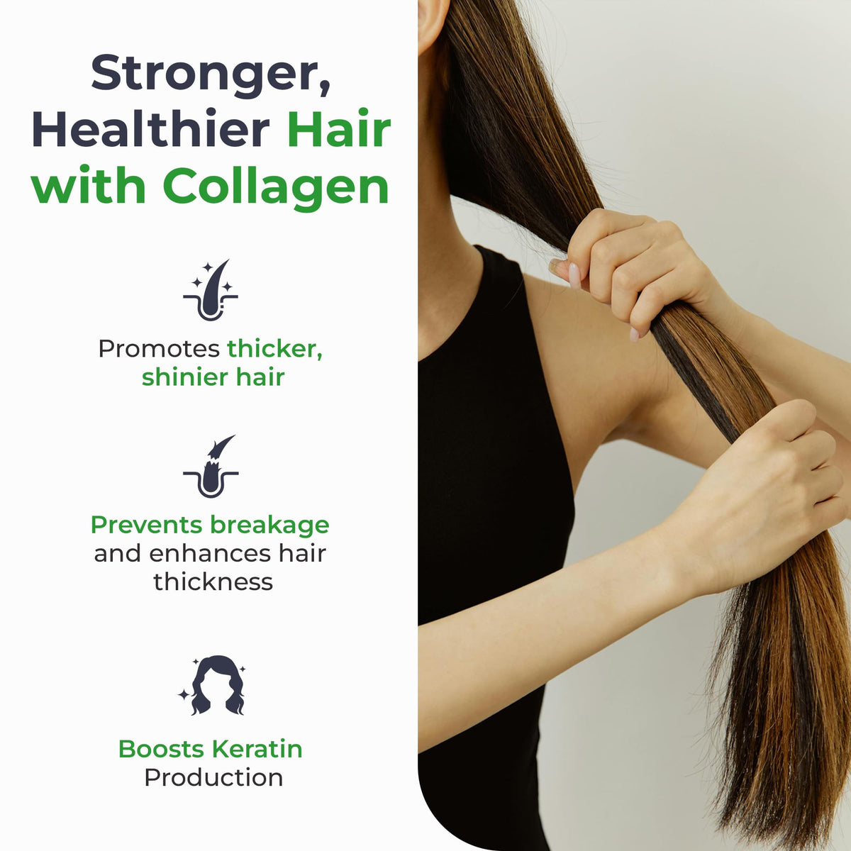 Hydrolyzed Bovine Collagen Peptides Powder with Vitamin C, Hyaluronic Acid, Zinc & B3 H524358