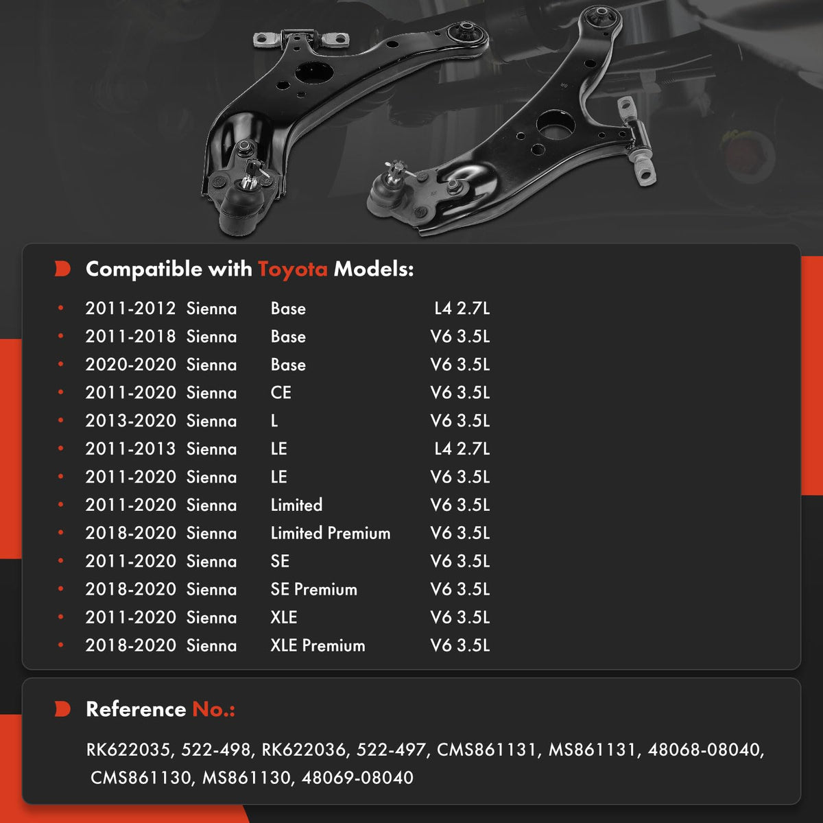 Front Lower Control Arm with Ball Joint & Bushing A17956