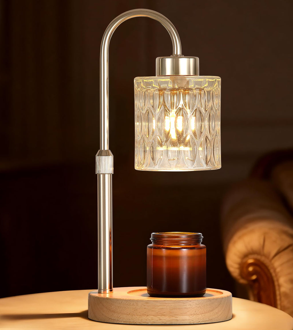 Gold Candle Warmer Lamp with Dimmer and Timer W475902