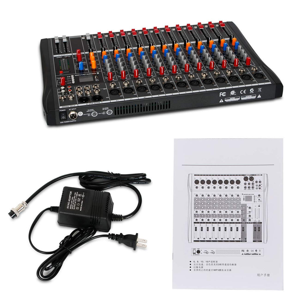 12 Channel Black USB Audio Mixer P169