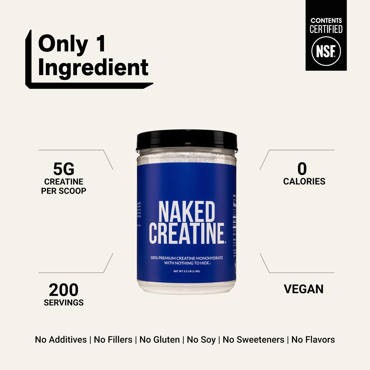 Micronized Creatine Monohydrate 1,000g Vegan Non-GMO P19339