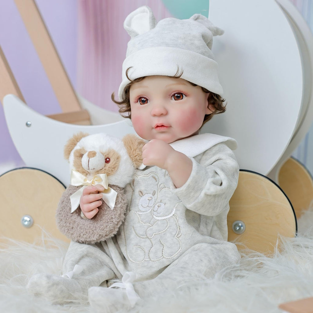 20-Inch Realistic Reborn Baby Doll with Hand-Rooted Hair Y4629