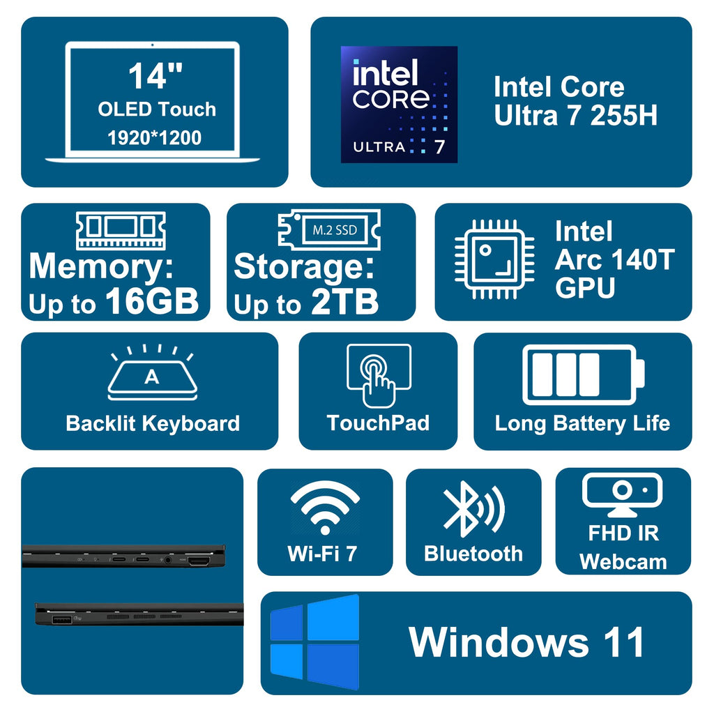 14" WUXGA OLED Touch Laptop 16GB RAM 512GB SSD G7801