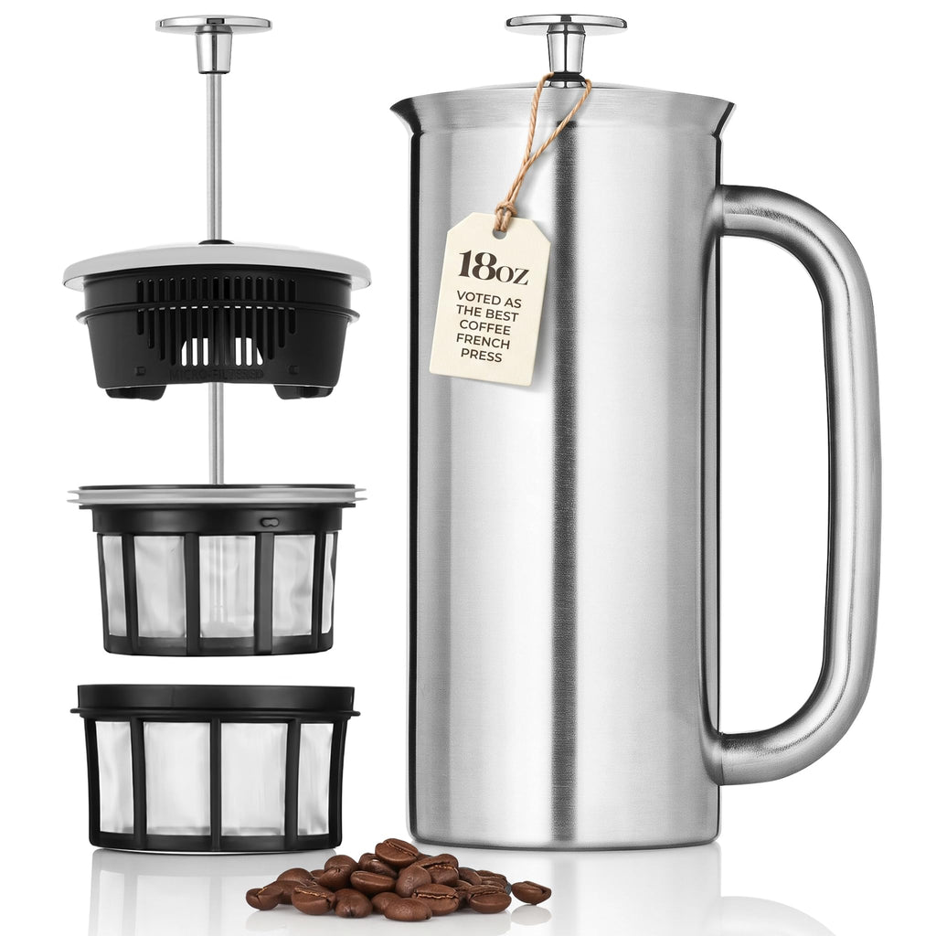 18oz Brushed Stainless Steel French Press R95670