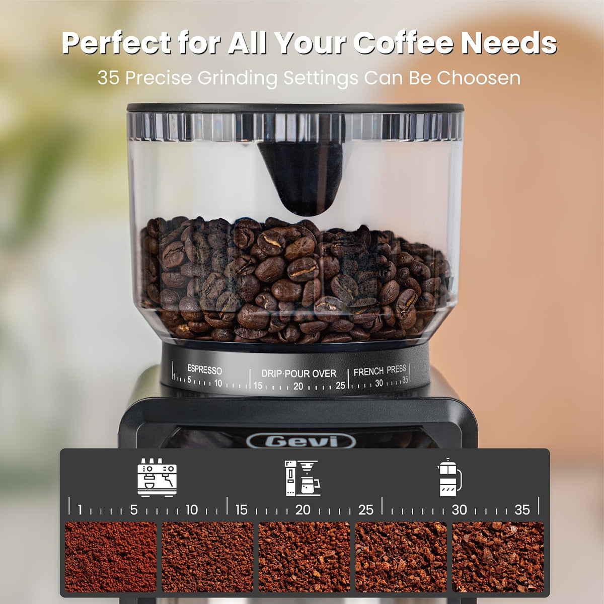 Black Burr Grinder 35 Settings V58662