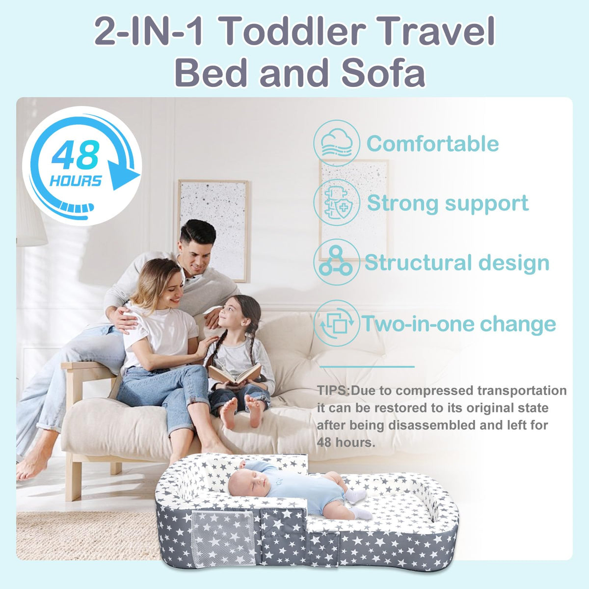 Portable Toddler Travel Bed & Chair 2-in-1 B570368