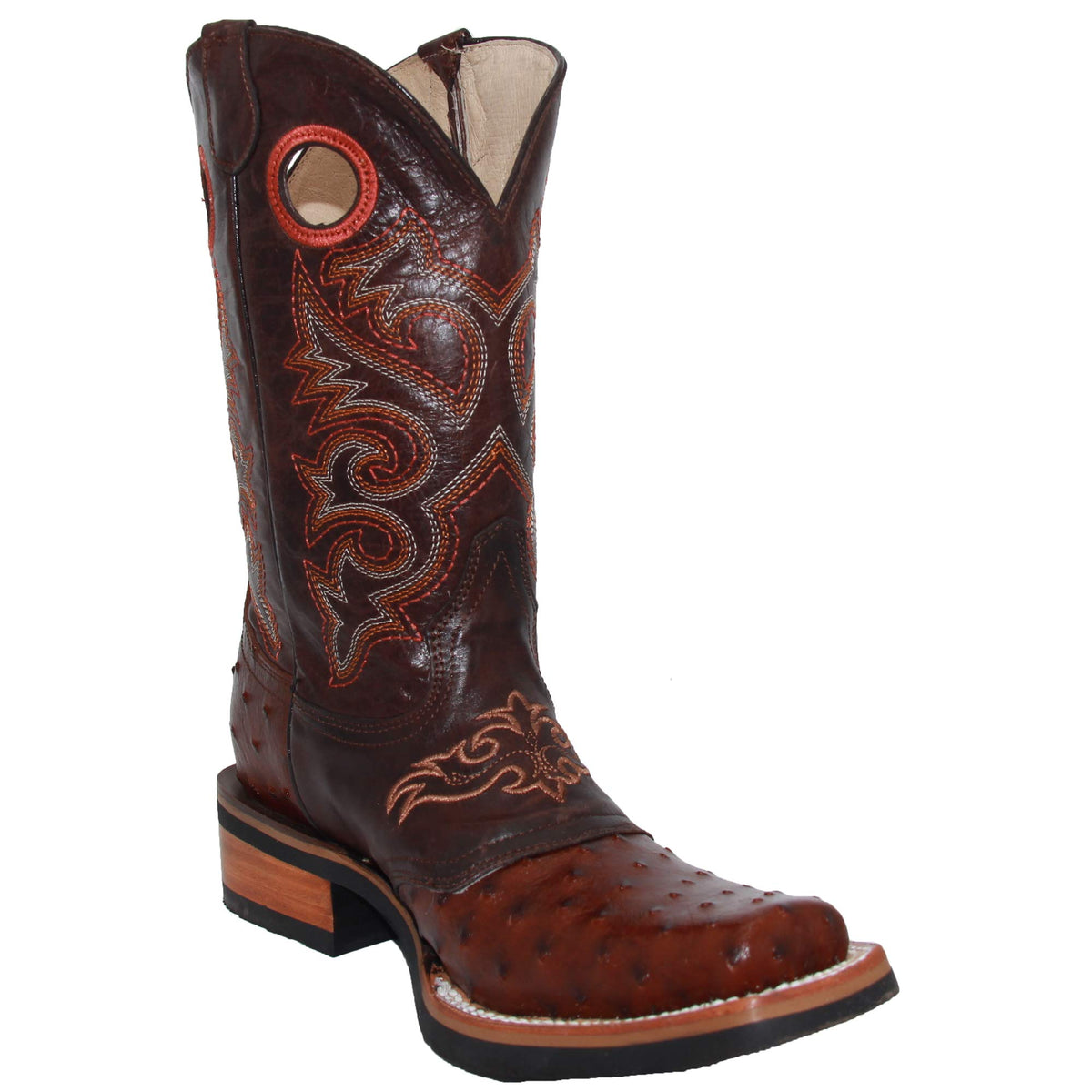 Cowhide Leather Square Toe Western Cowboy Boots J45434