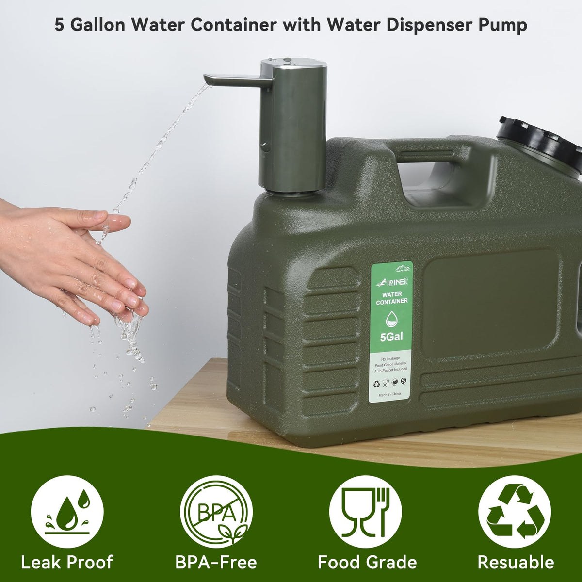 5 Gallon BPA Free Water Jug U18408