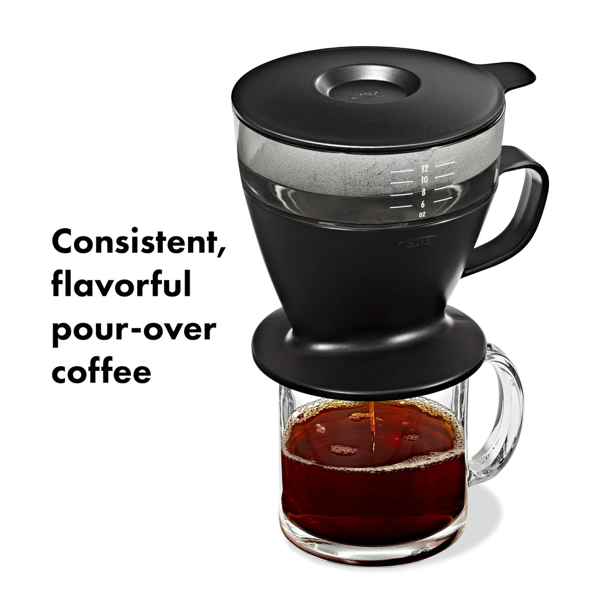 Single Serve Pour-Over Coffee Maker 12 oz Matte Black R233340