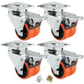 2" Double Wheel Casters with Brake 4 Pack A257