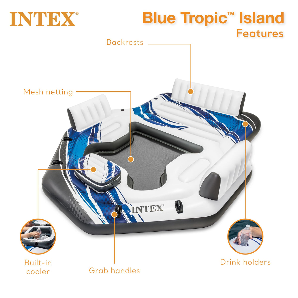 Blue 5-Person Floating with Electric Air Pump B34143