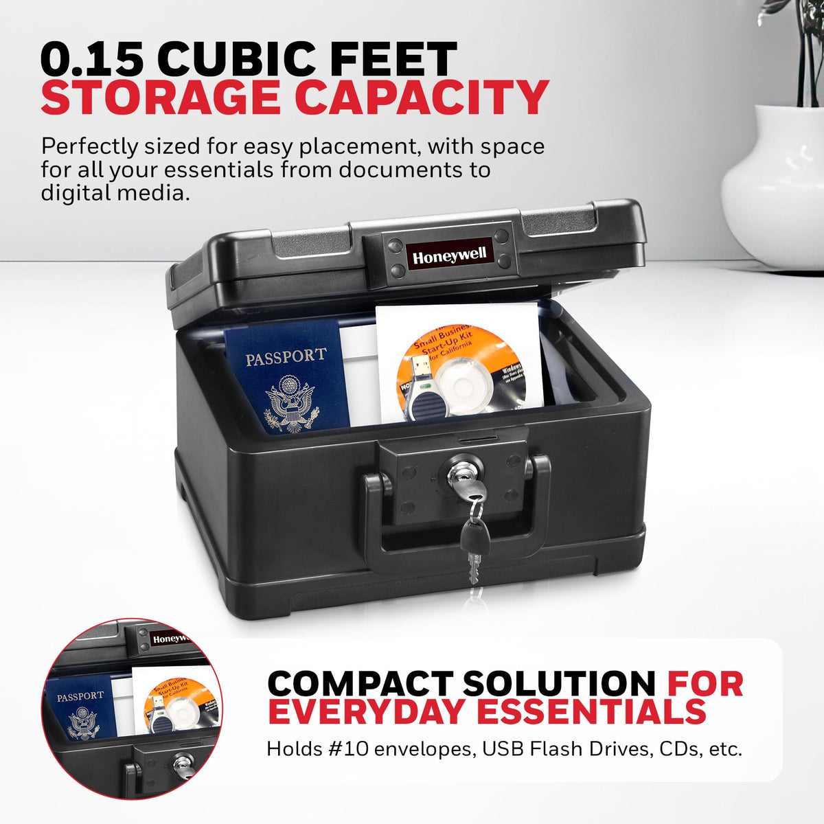 Small Black ABS Plastic Safe with Key Lock S65858