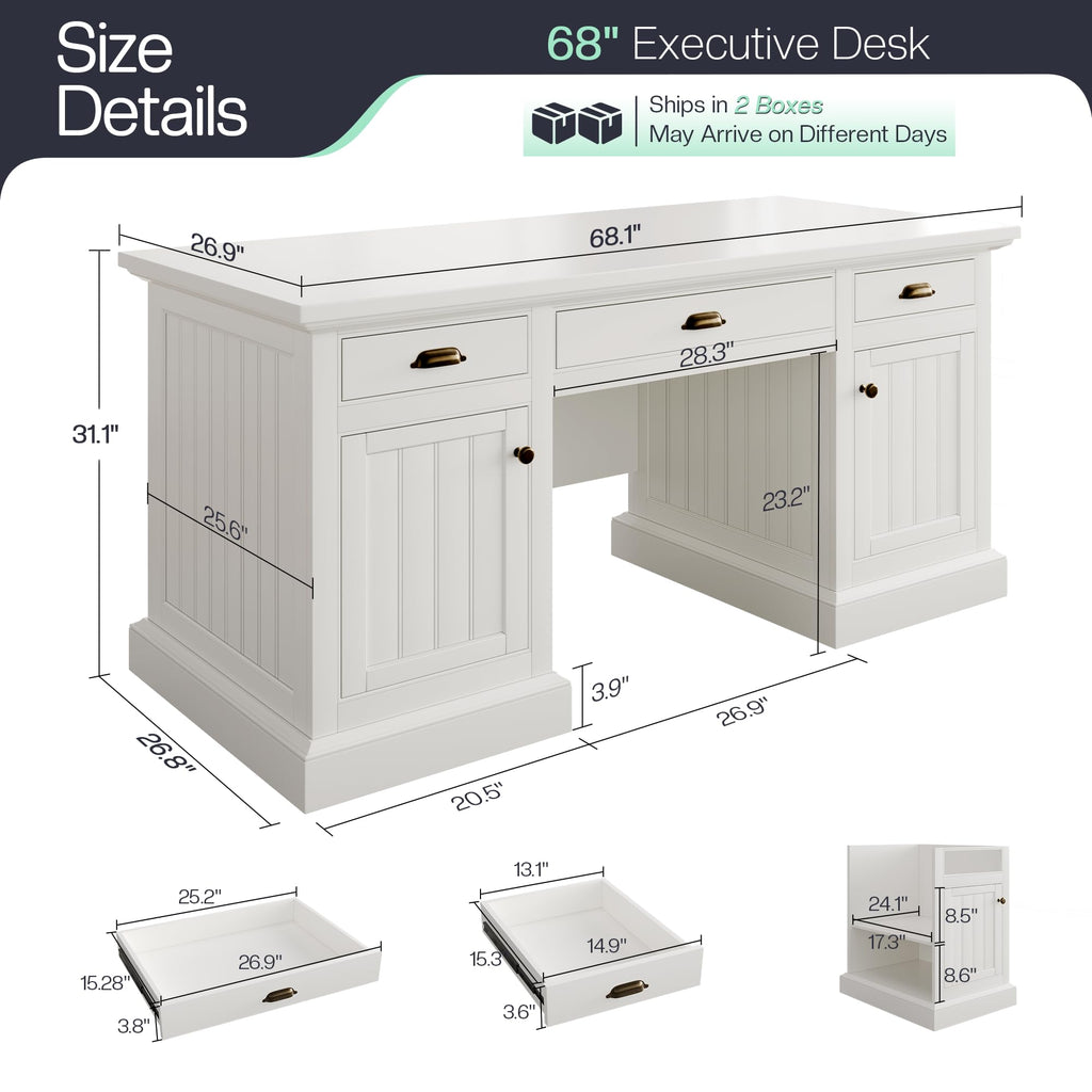 68" Executive Desk H71354