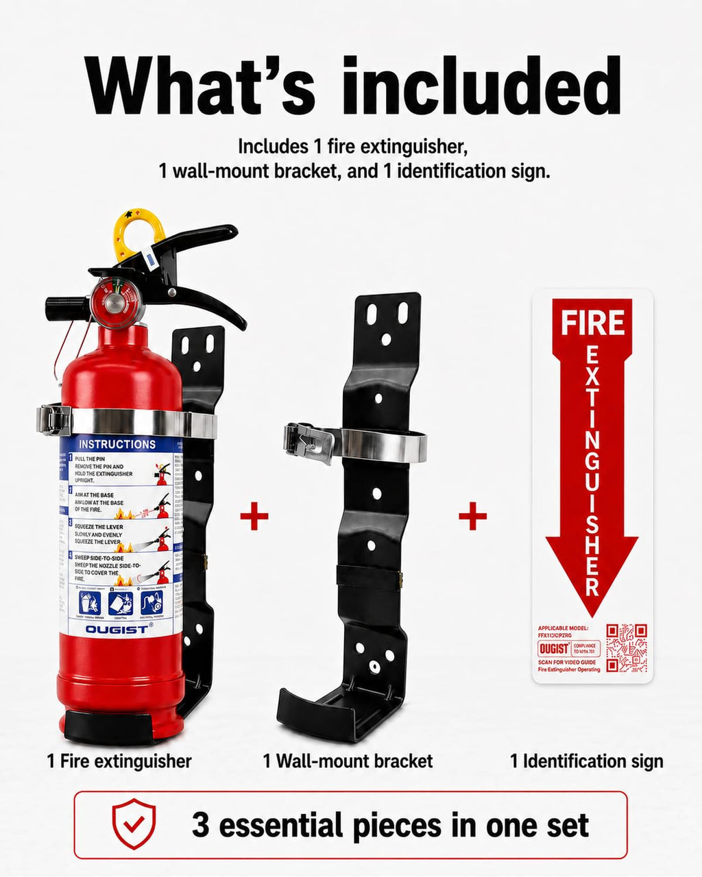 2.5 lb ABC Dry Chemical Fire Extinguisher with Wall Mount C5585