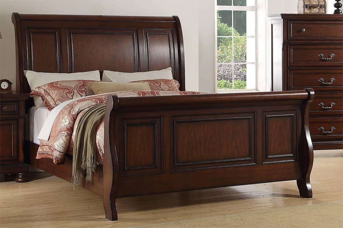 California King Bed Frame Antique Cherry U673