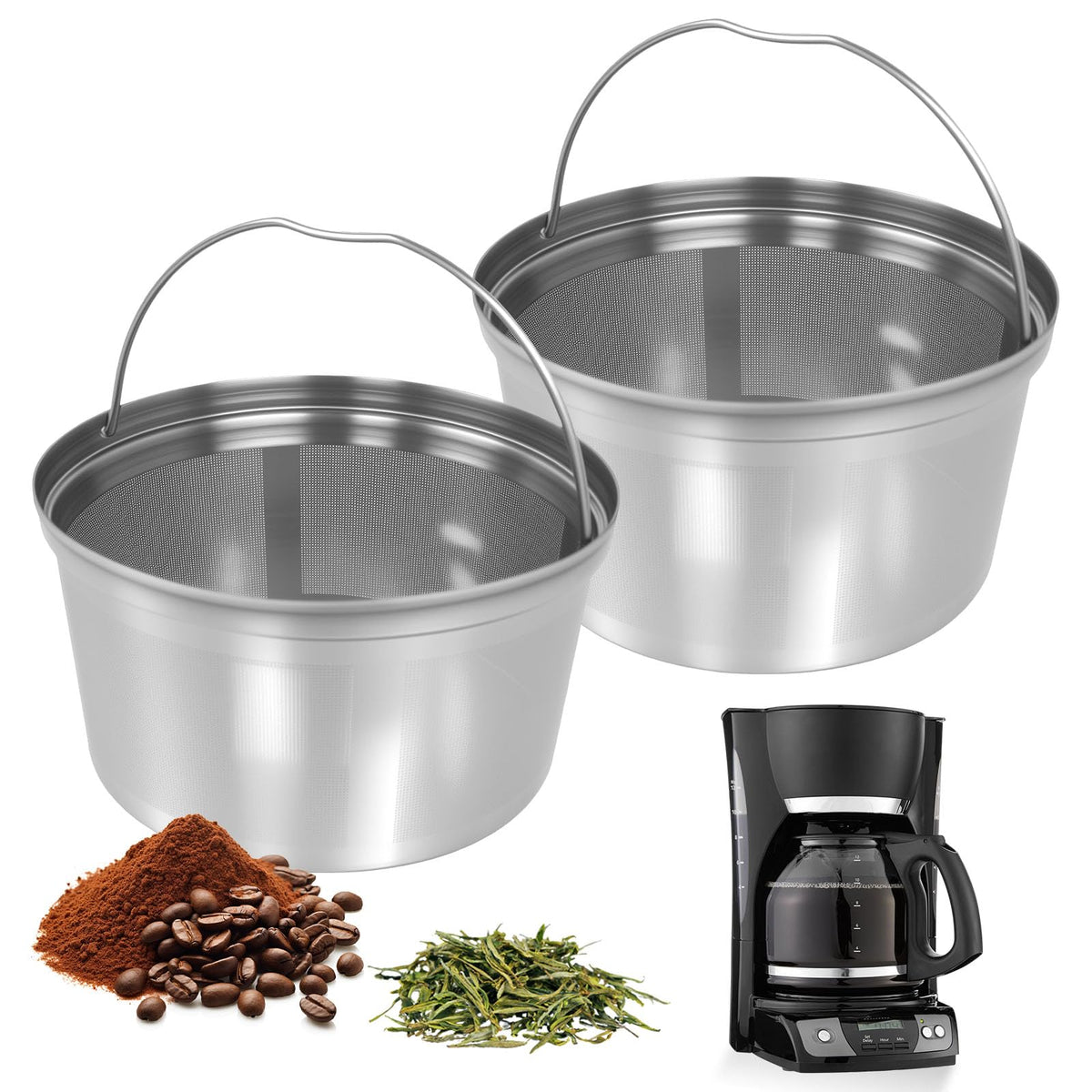 Stainless Steel Reusable Coffee Filter 2 Pack I10162