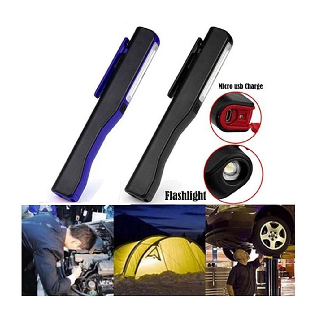 2-Pack Rechargeable LED COB Work Light 240LM Magnetic Portable Lamp USB Charging(Blue) U205