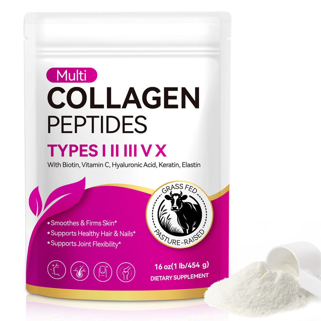 Unflavored Hydrolyzed Collagen Peptides Powder 16 OZ B501