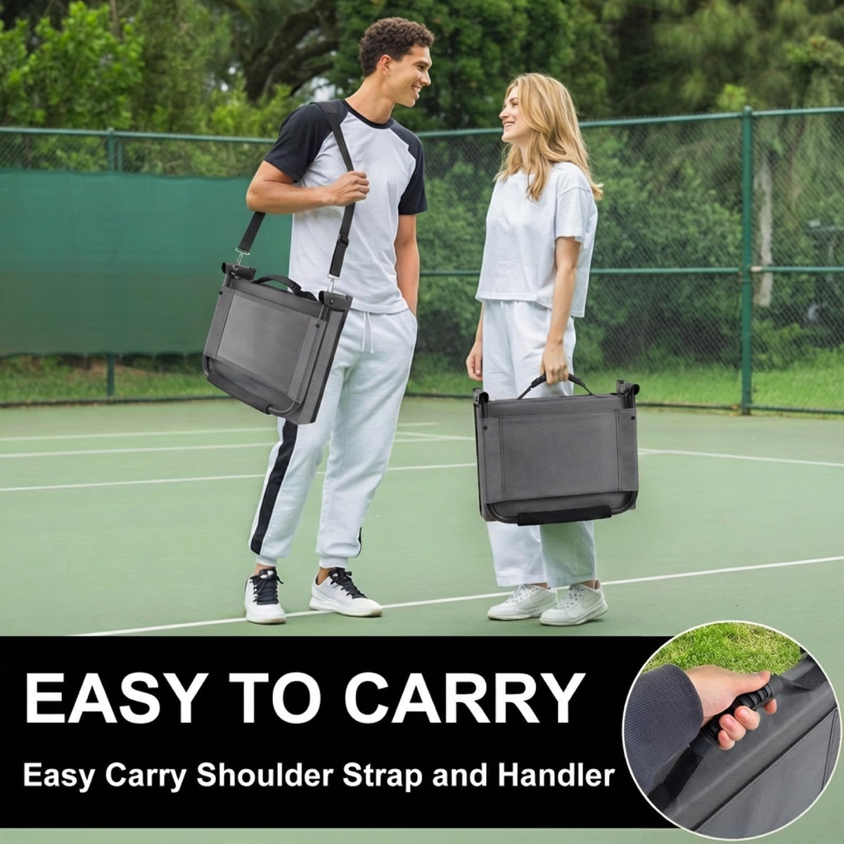Folding Bleacher Seat with Back Support, Cushion and Shoulder Strap K265901