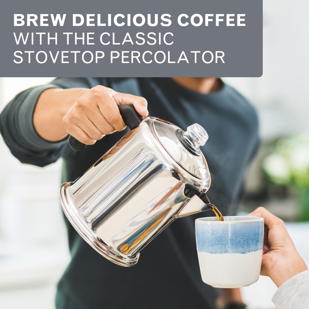 Stainless Steel 8-Cup Coffee Percolator C1709