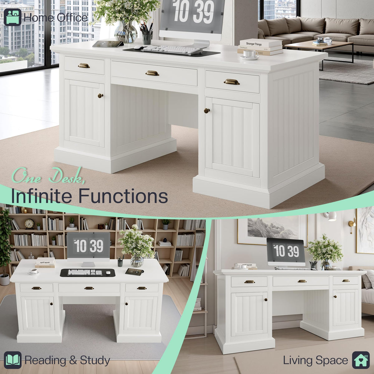68" Executive Desk H71354