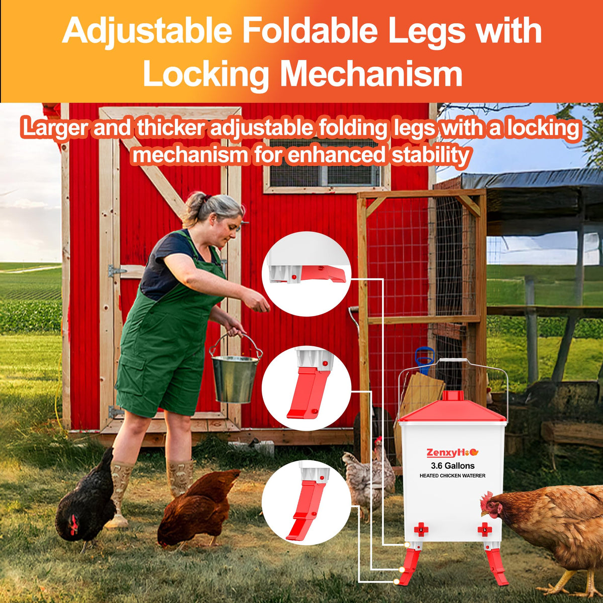 3.6 Gal Chicken Waterer with 4 Water Nipples H90908