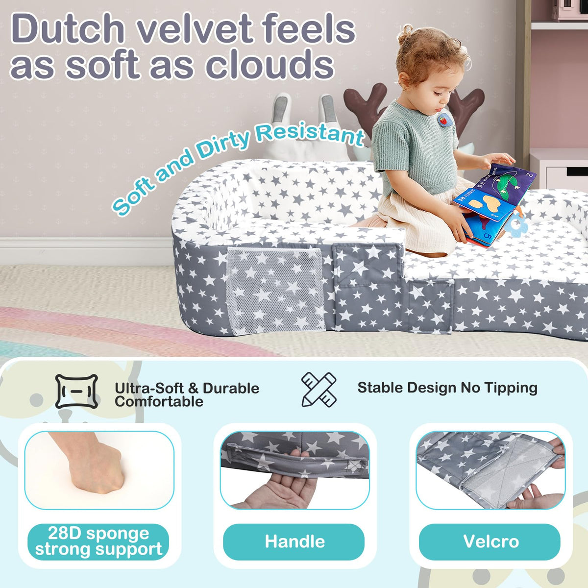 Portable Toddler Travel Bed & Chair 2-in-1 B570368