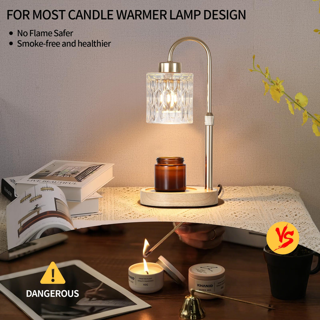 Gold Candle Warmer Lamp with Dimmer and Timer W475902